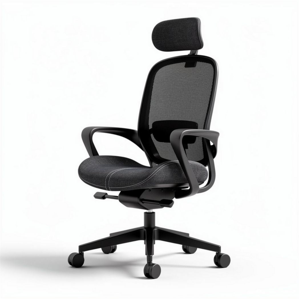 Chaise de bureau ergonomique en mesh noir réglable 50 x 60 x 115cm