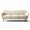 Canapé en tissu beige avec pieds en bois dimensions 200 x 85 x 85cm