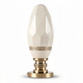 Lampe moderne en céramique blanche avec socle en métal doré 10 x 10 x 25cm