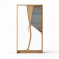 Armoire en bois avec portes en verre et rangement intégré 80 x 40 x 180cm