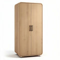 Armoire en bois de 70 x 40 x 180cm avec portes coulissantes et finition naturelle