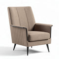 Fauteuil en tissu beige avec accoudoirs en métal dimensions 80 x 80 x 100cm