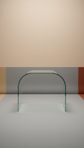 table basse en verre cintré
