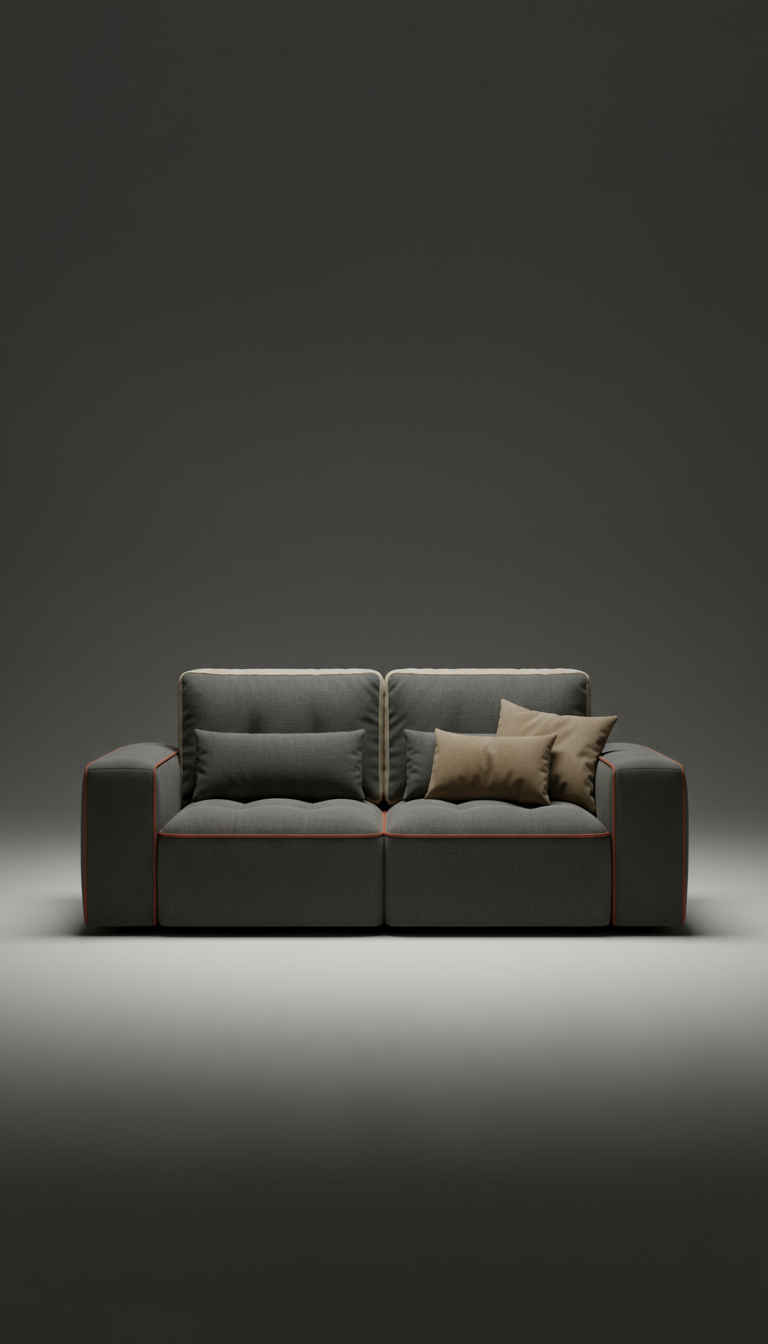canapé modulaire graphite tissu doux