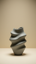 vase sculptural gris mousse